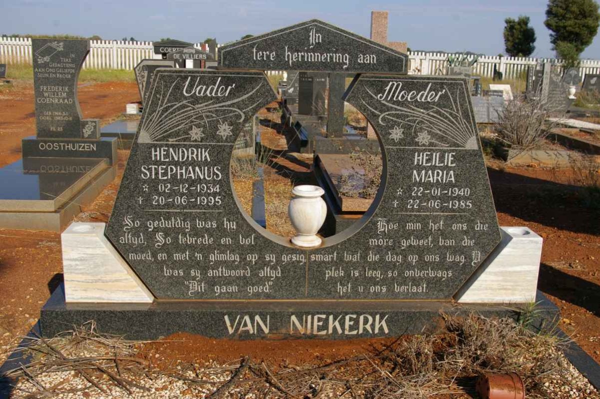 NIEKERK Hendrik Stephanus, van 1934-1995 &amp; Heilie Maria 1940-1985