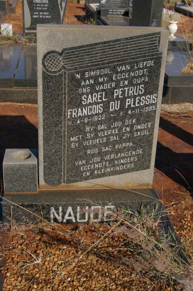 PLESSIS Sarel Petrus Francois, du 1922-1985