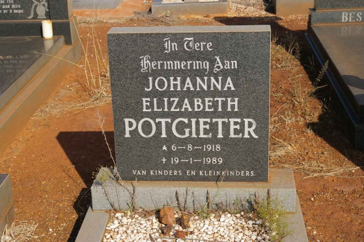 POTGIETER Johanna Elizabeth 1918-1989