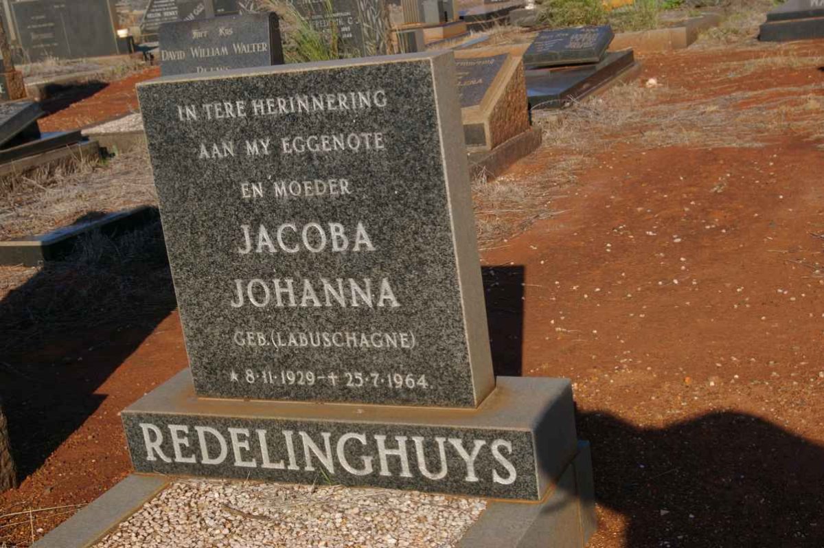 REDELINGHUYS Jacoba Johanna nee LABUSCHAGNE 1929-1964