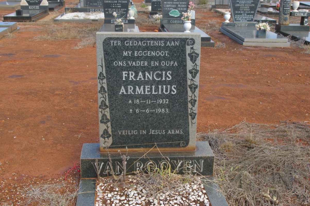 ROOYEN Francis Armelius, van 1932-1983