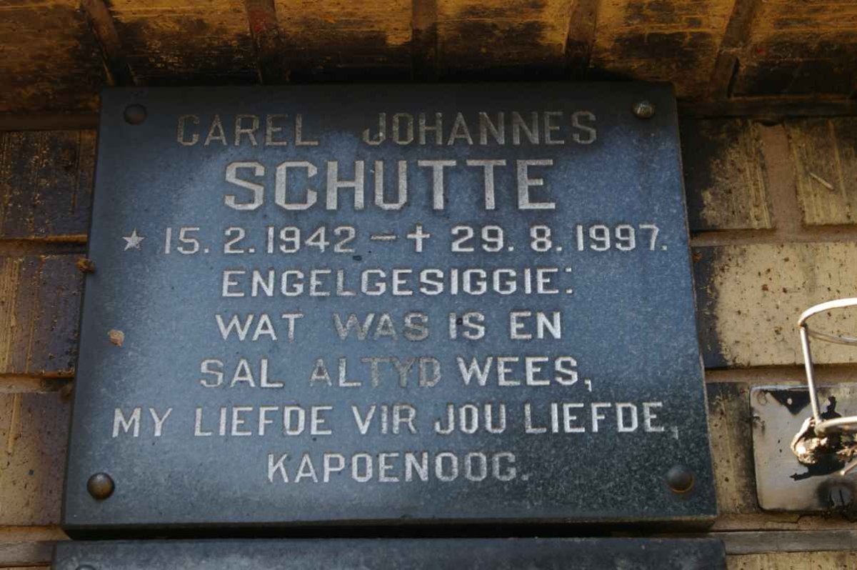 SCHUTTE Carel Johannes 1942-1997