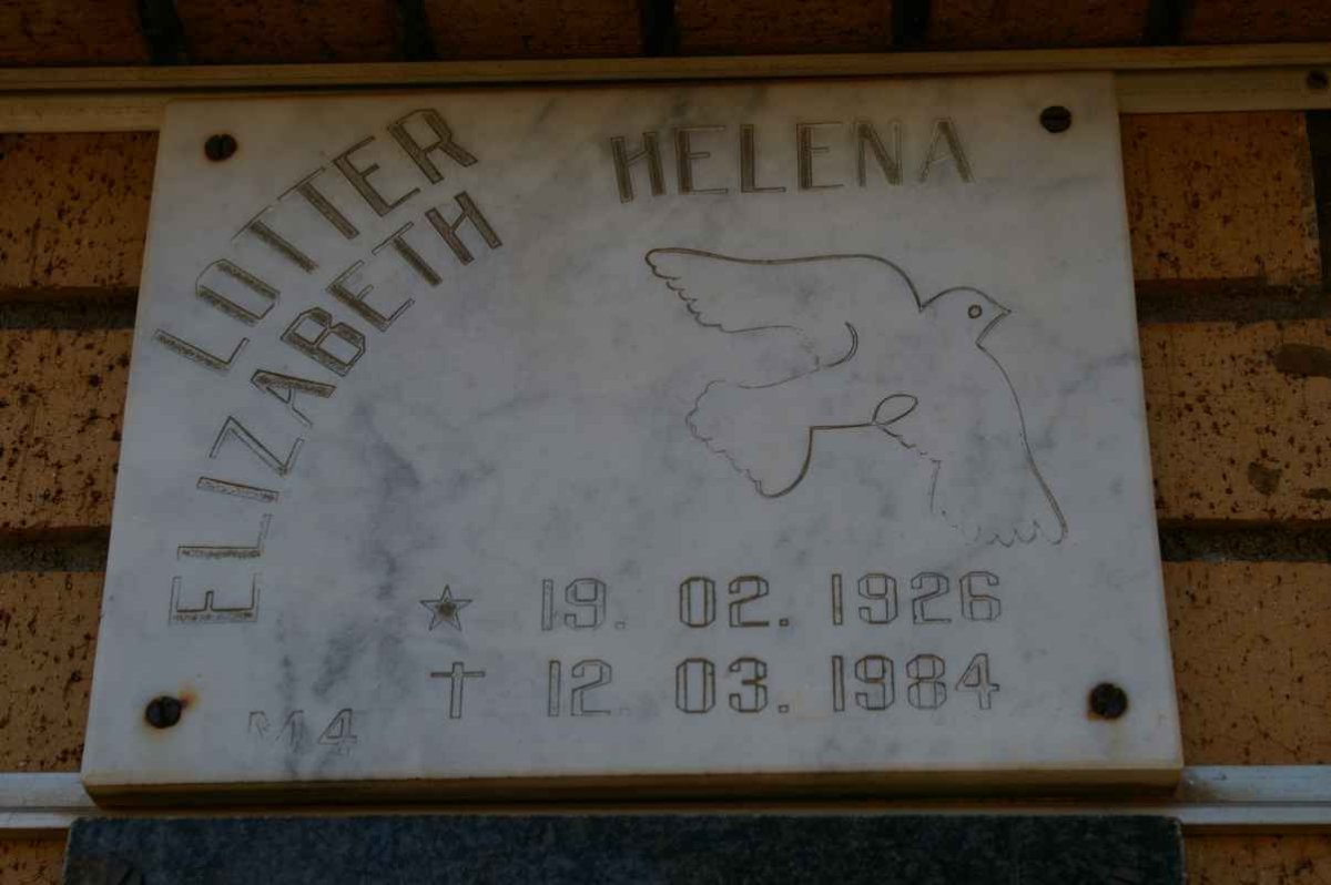 LOTTER Elizabeth Helena 1926-1984