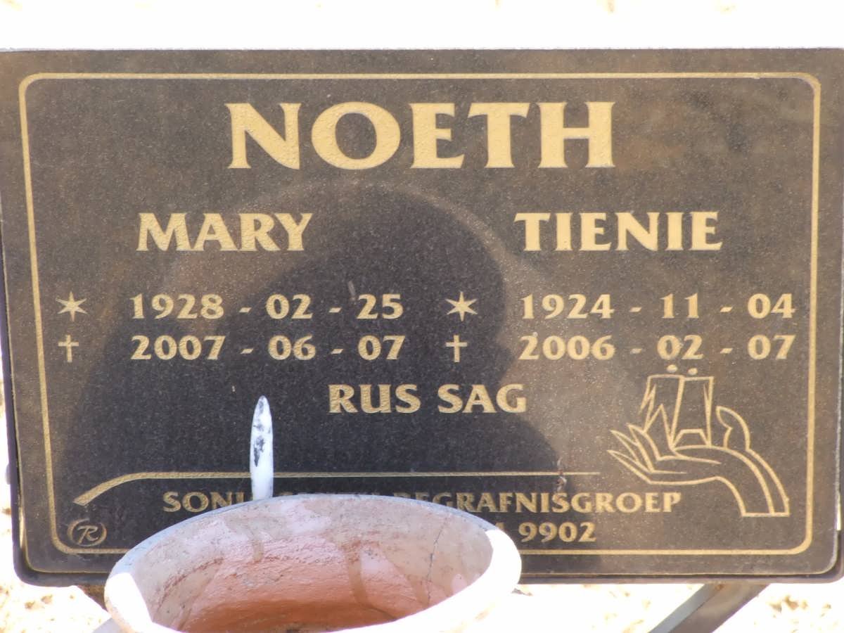 NOETH Tienie 1924-2006 &amp; Mary 1928-2007