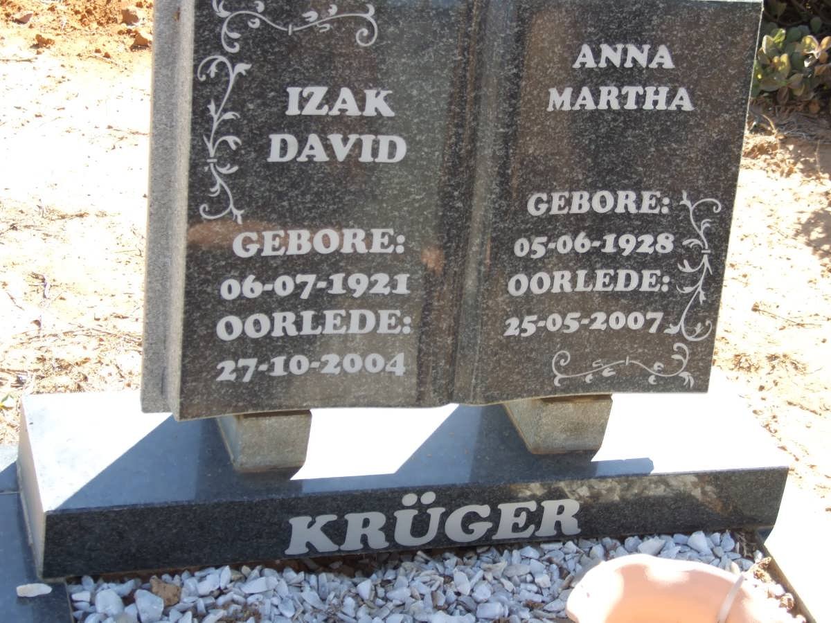 KRUGER Izak David 1921-2004 &amp; Anna Martha 1928-2007