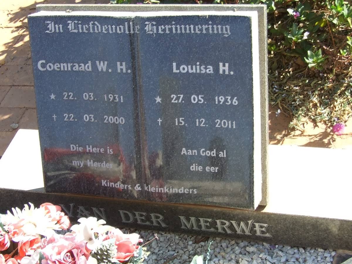 MERWE Coenraad W.H., van der 1931-2000 &amp; Louisa H. 1936-2011
