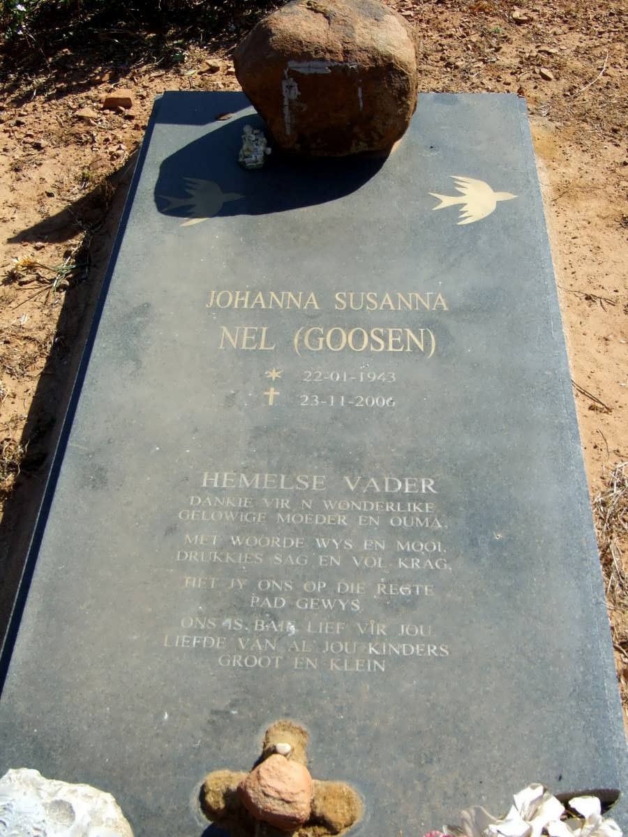 NEL Johanna Susanna nee GOOSEN 1943-2006