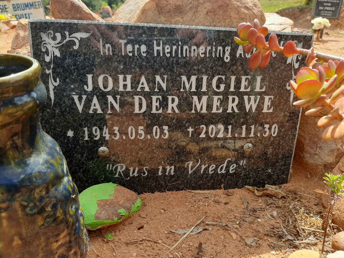 MERWE Johan Migiel, van der 1943-2021