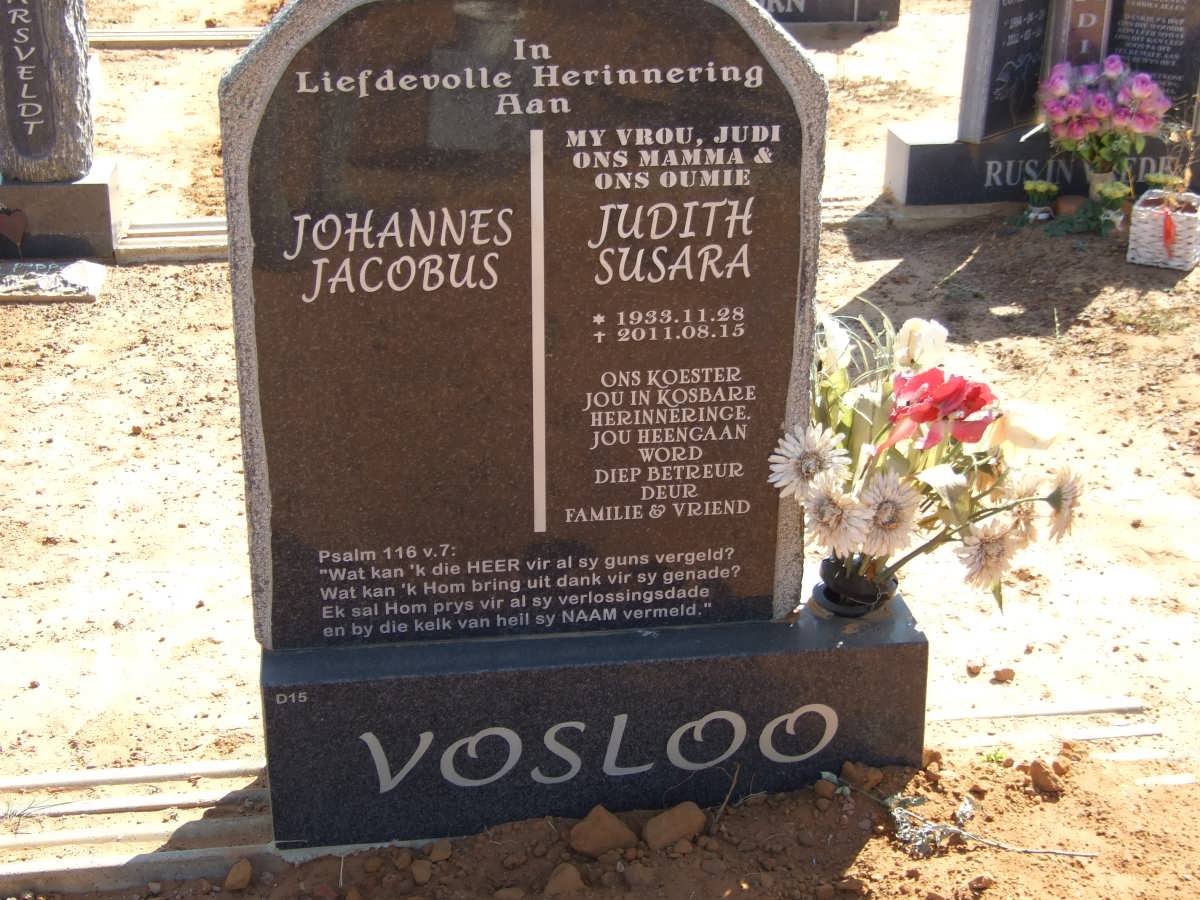 VOSLOO Johannes Jacobus &amp; Judith Susara 1933-2011