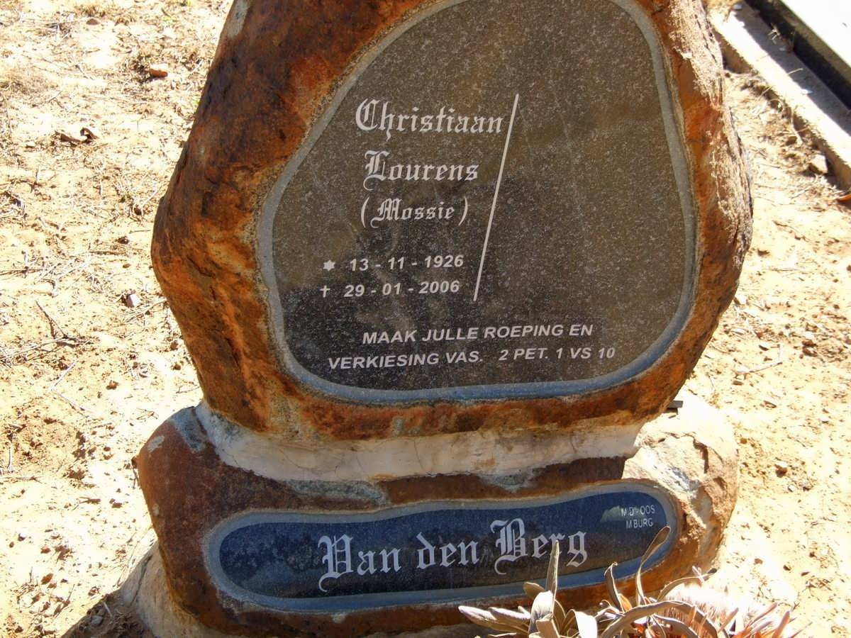 BERG Christiaan Lourens, van den 1926-2006
