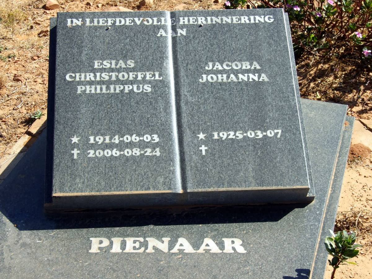 PIENAAR Esias Christoffel Philippus 1914-2006 &amp; Jacoba Johanna 1925-