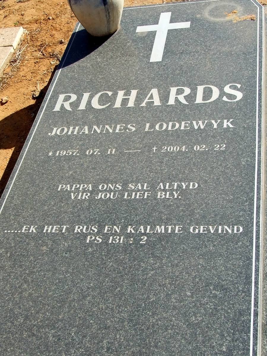 RICHARDS Johannes Lodewyk 1957-2004