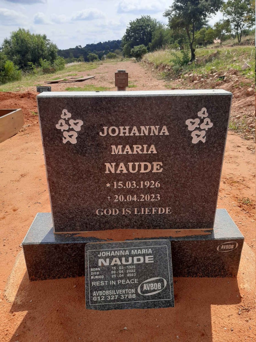 NAUDE Johanna Maria 1926-2023