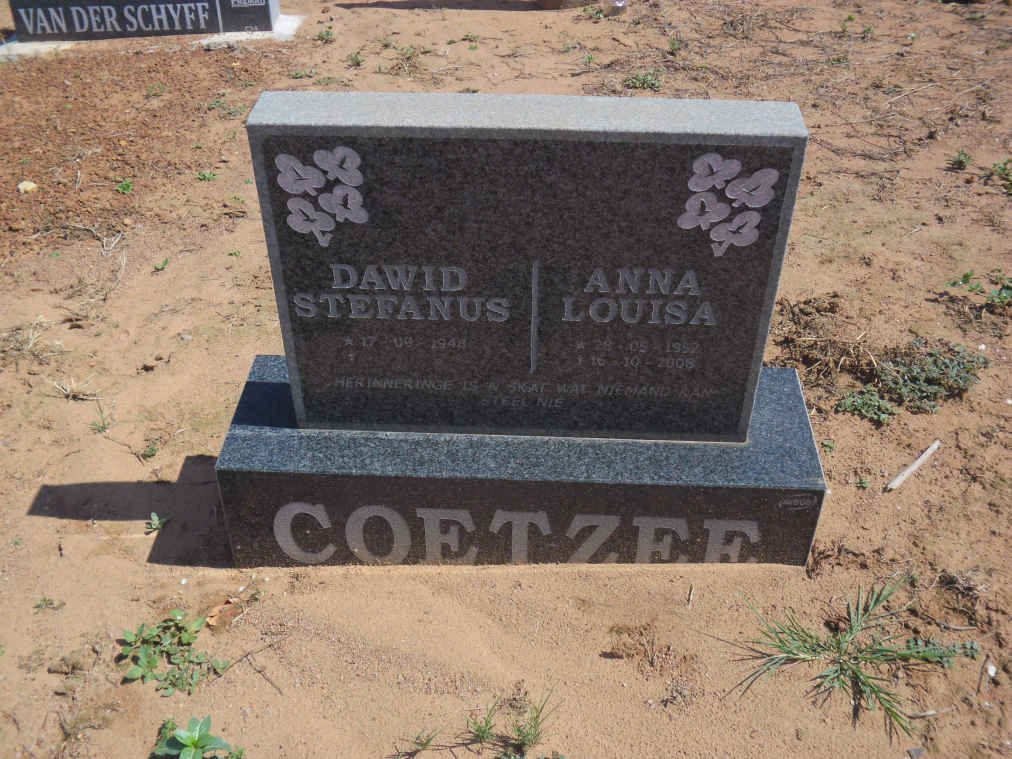 COETZEE Dawid Stefanus 1948- &amp; Anna Louisa 1952-2008