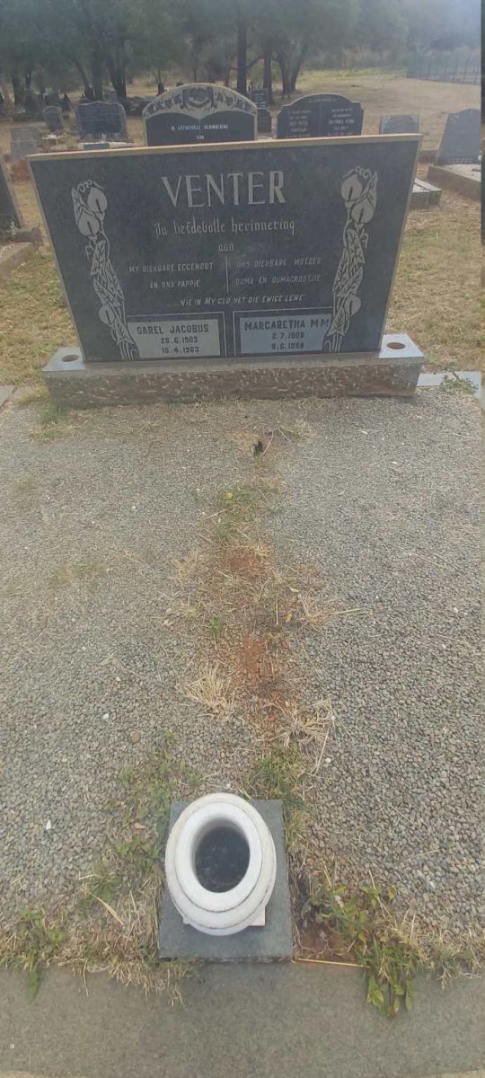VENTER Sarel Jacobus 1903-1963 &amp; Margaretha M.M. 1908-1998