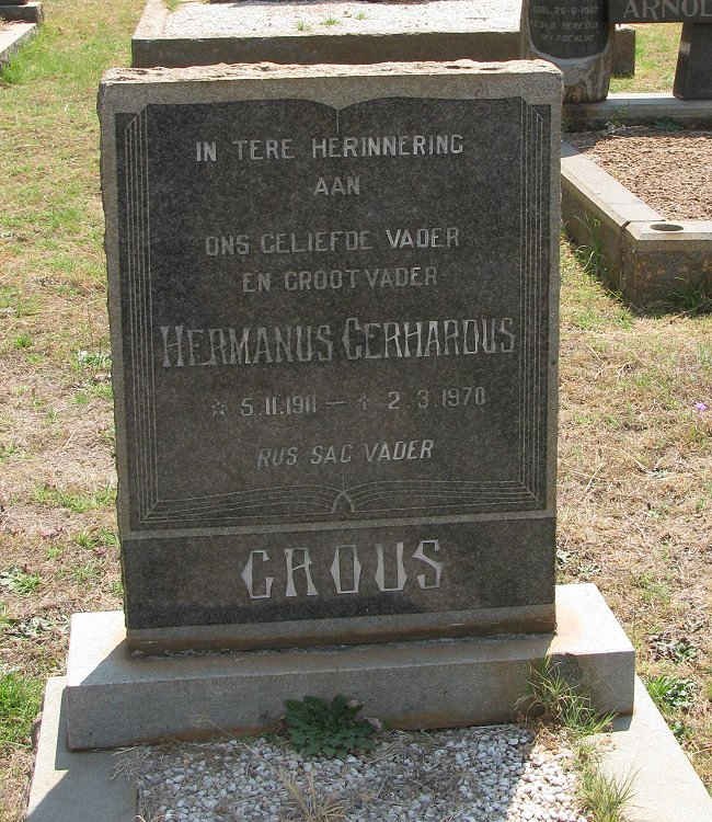 CROUS Hermanus Gerhardus 1911-1970