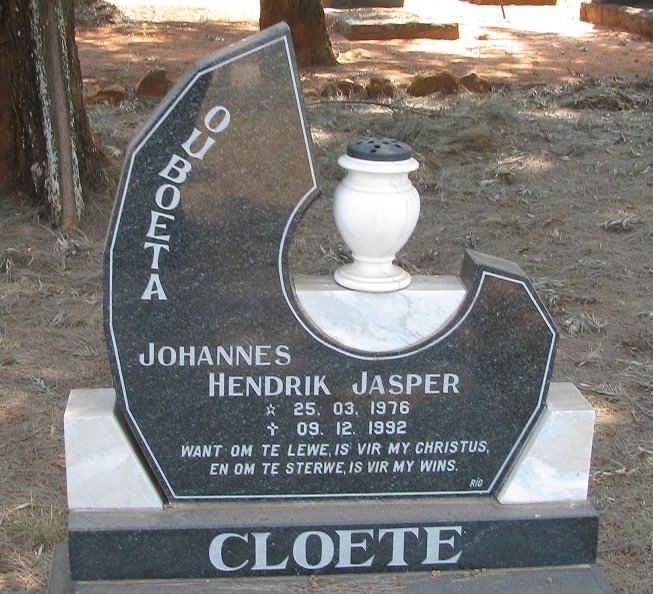 CLOETE J.H.J. 1950-2017 :: CLOETE Johannes Hendrik Jasper 1976-1992 _2
