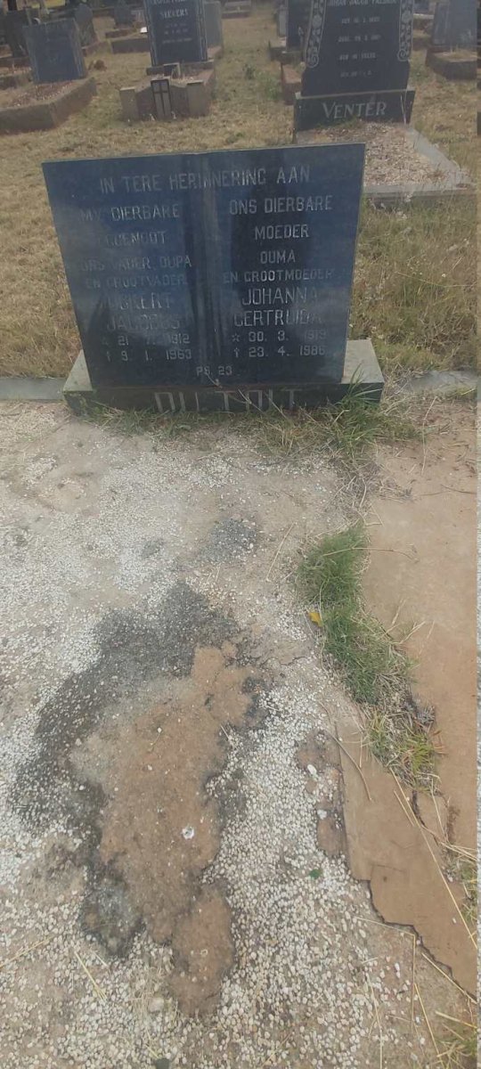 TOIT Ockert Jacobus, du 1912-1963 &amp; Johanna Gertruida 1919-1986