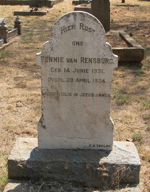 RENSBURG Bennie, van 1931-1934