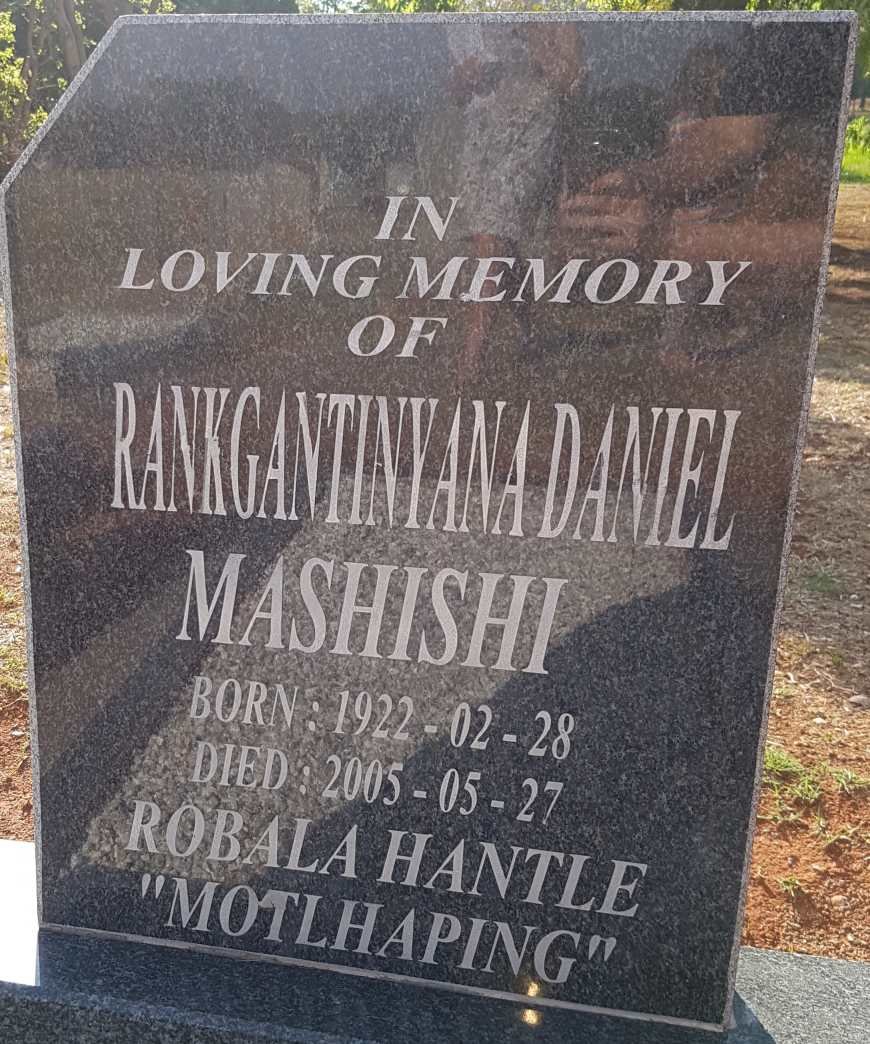MASHISHI Rankgantinyana Daniel 1922-2005