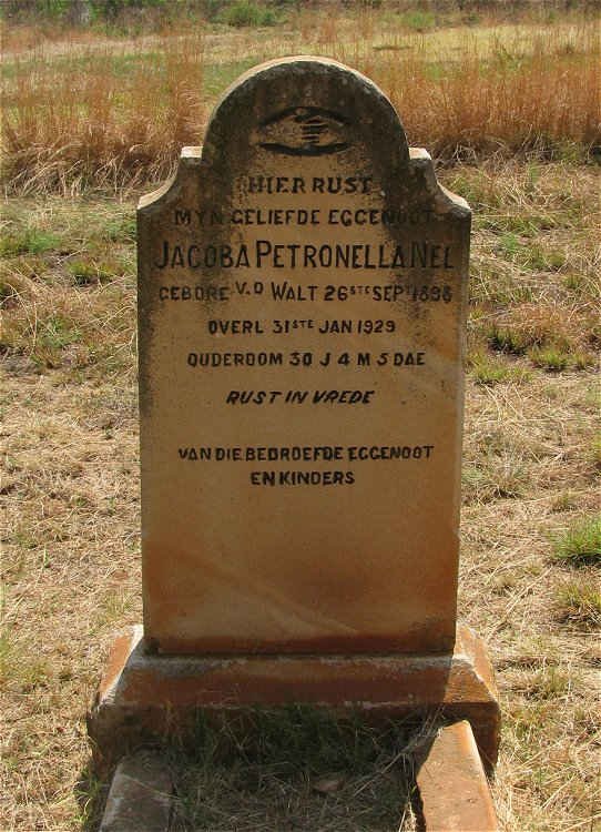 NEL Jacoba Petronella nee VD WALT 1898-1929