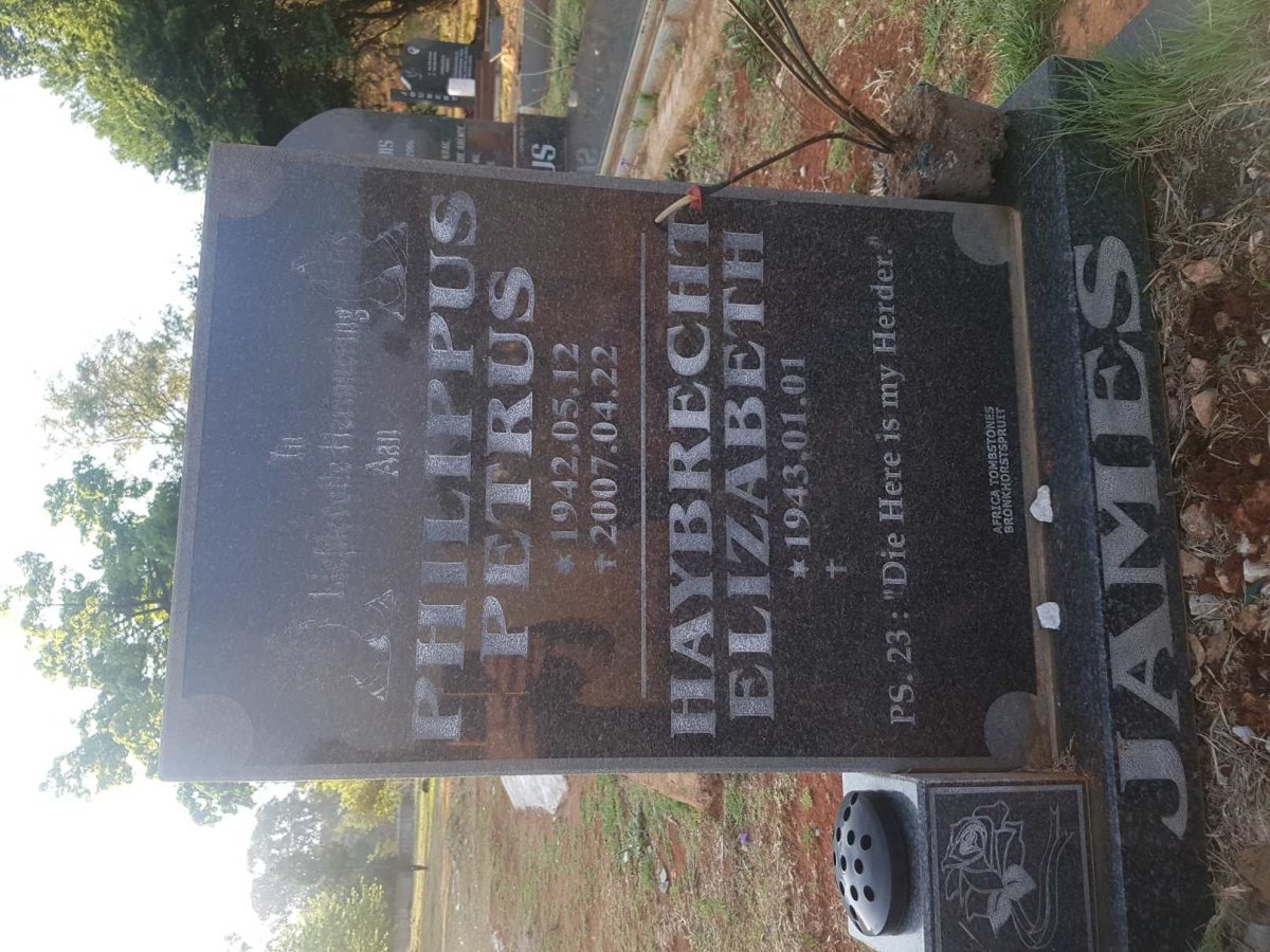 JAMES Philippus Petrus 1942-2007 &amp; Haybrecht Elizabeth 1943-
