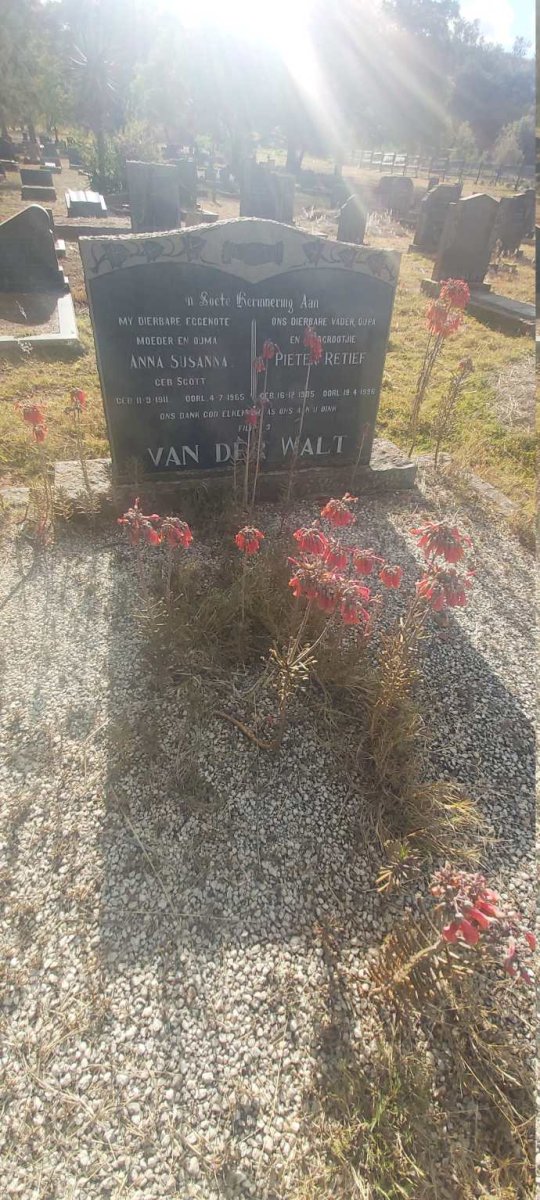 WALT Pieter Retief, van der 1905-1996 &amp; Anna Susanna SCOTT 1911-1965