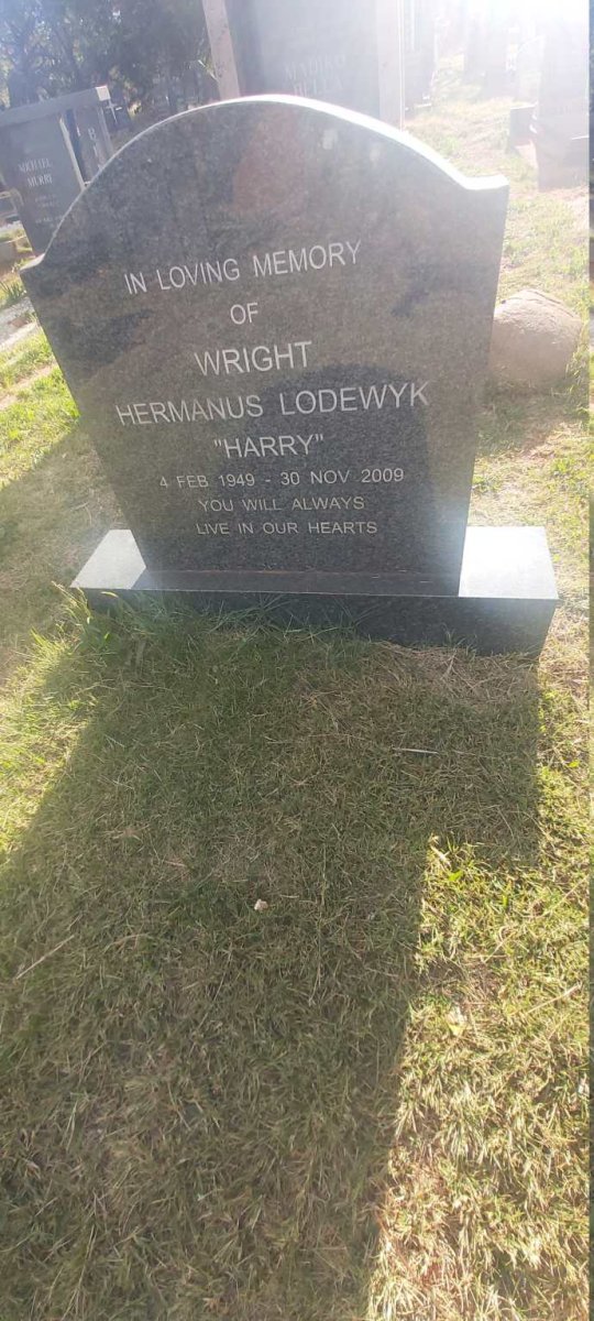 WRIGHT Hermanus Lodewyk 1949-2009