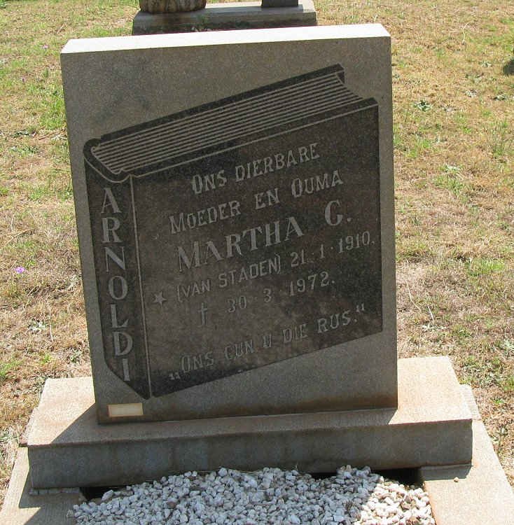 ARNOLDI Martha G. nee VAN STADEN 1910-1972