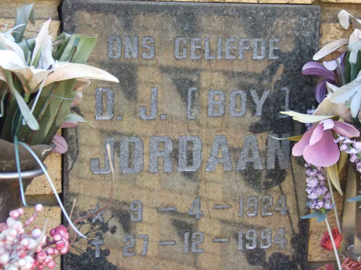 JORDAAN D.J. 1924-1994