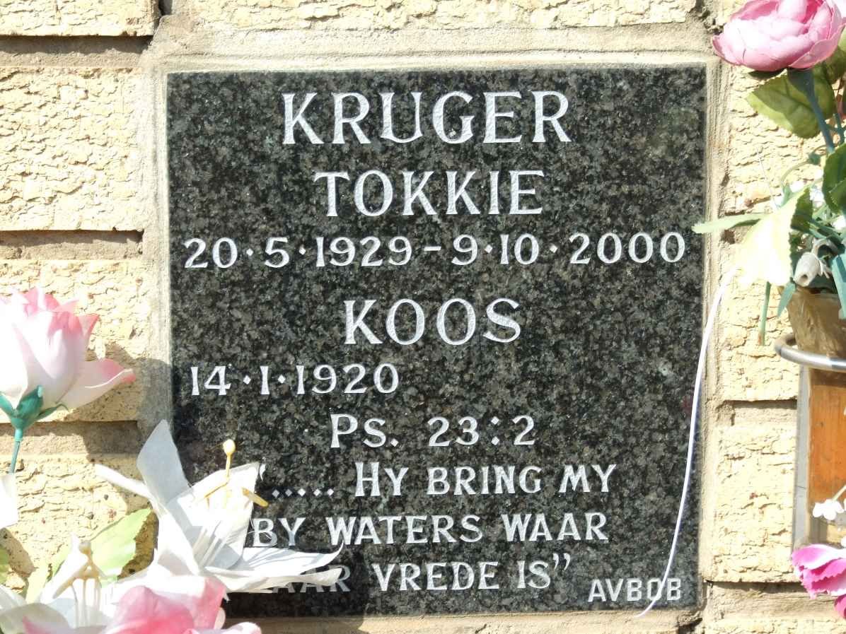 KRUGER Koos 1920- &amp; Tokkie 1929-2000