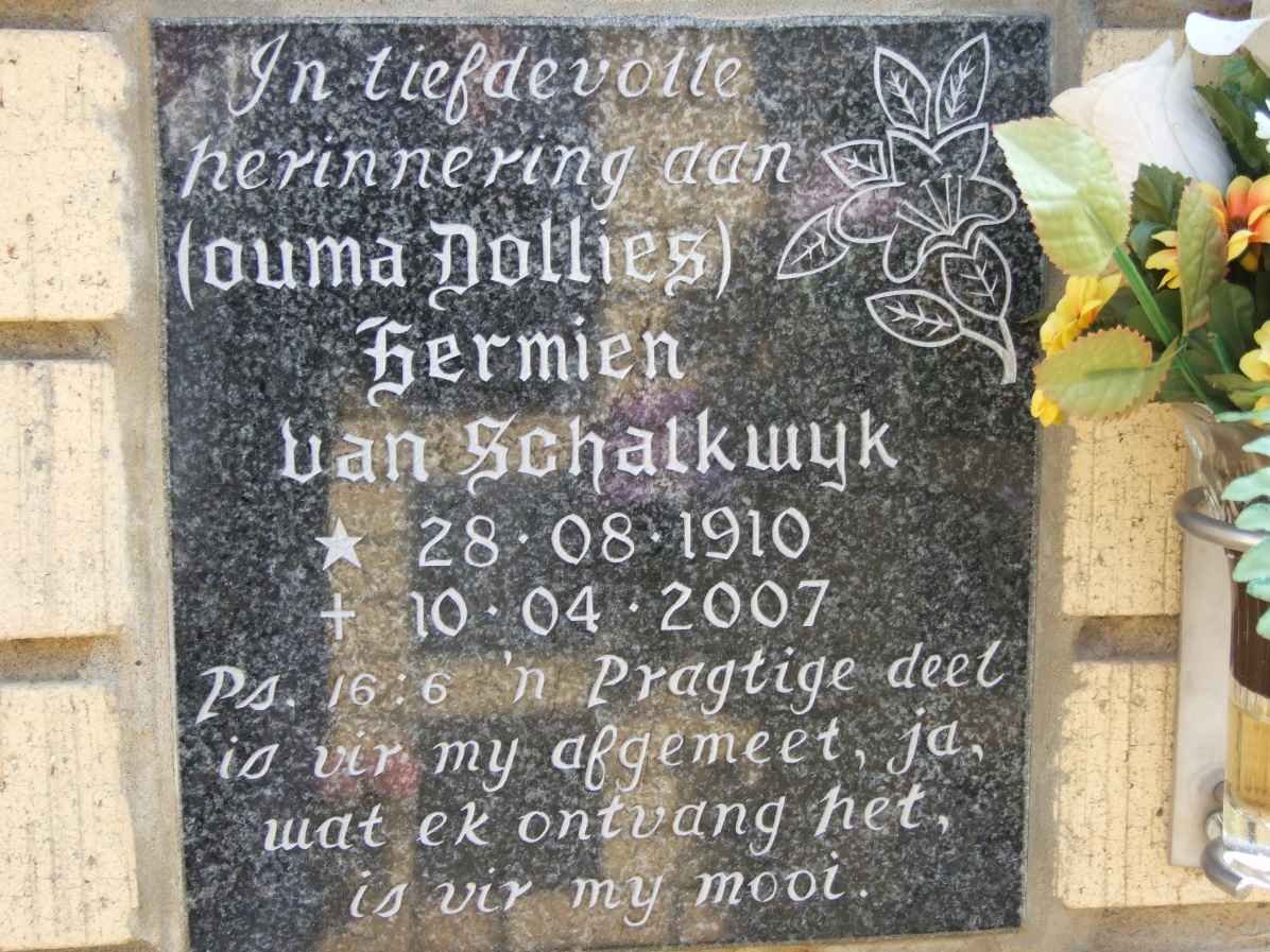 SCHALKWYK Hermien, van 1910-2007