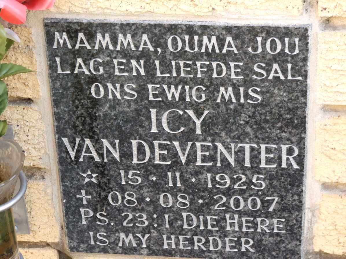 DEVENTER Icy, van 1925-2007