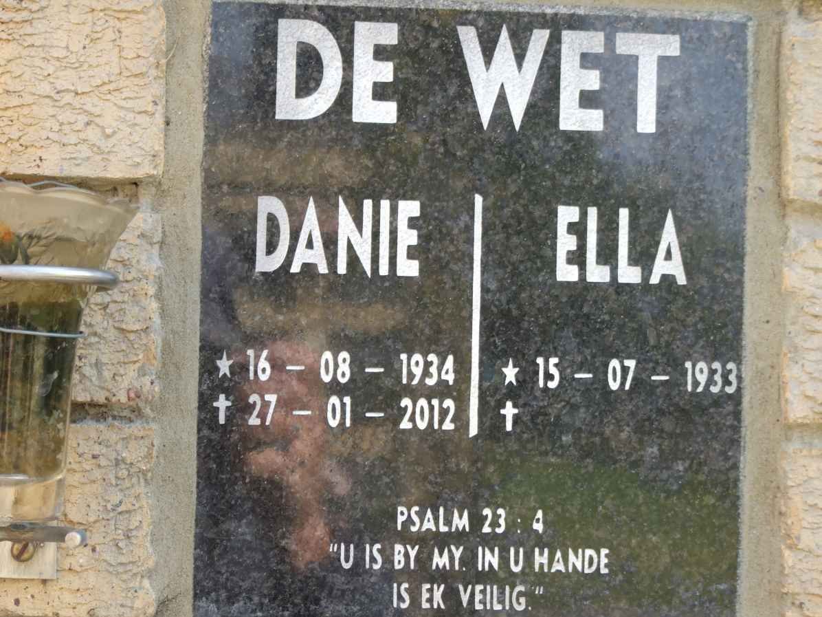 WET Danie, de 1934-2012 &amp; Ella 1933-