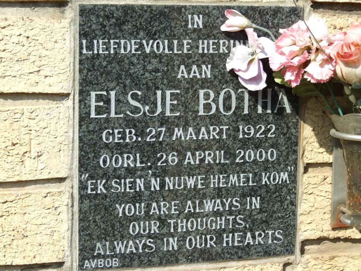 BOTHA Elsje 1922-2000