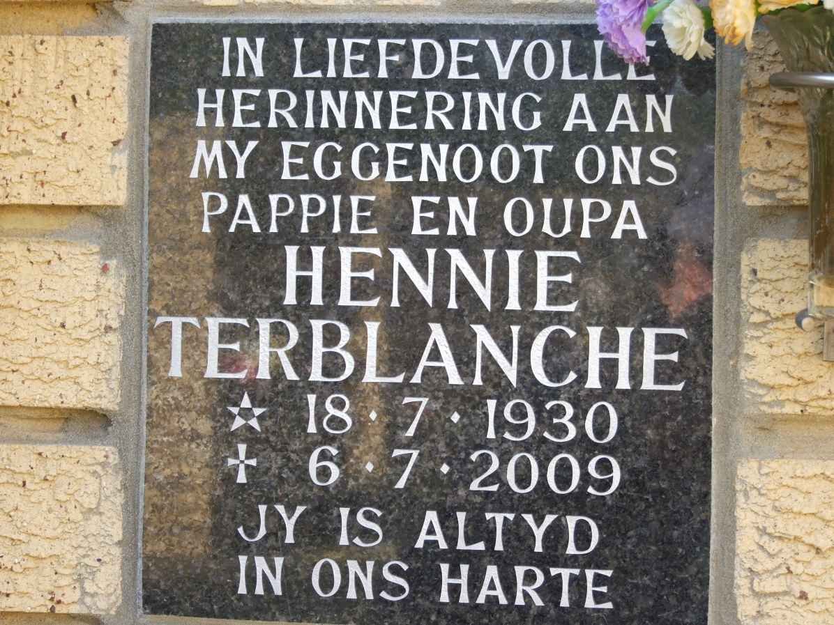 TERBLANCHE Hennie 1930-2009