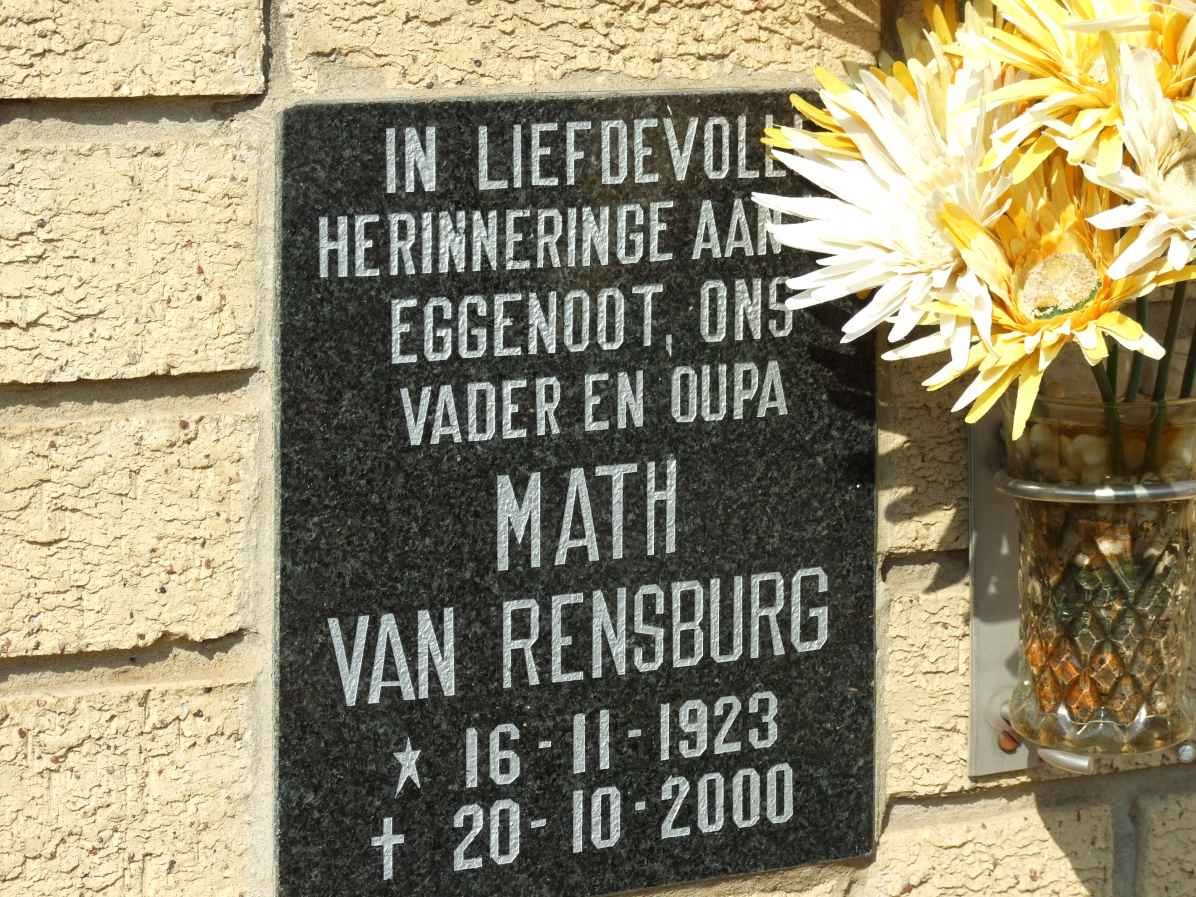 RENSBURG Math, van 1923-2000