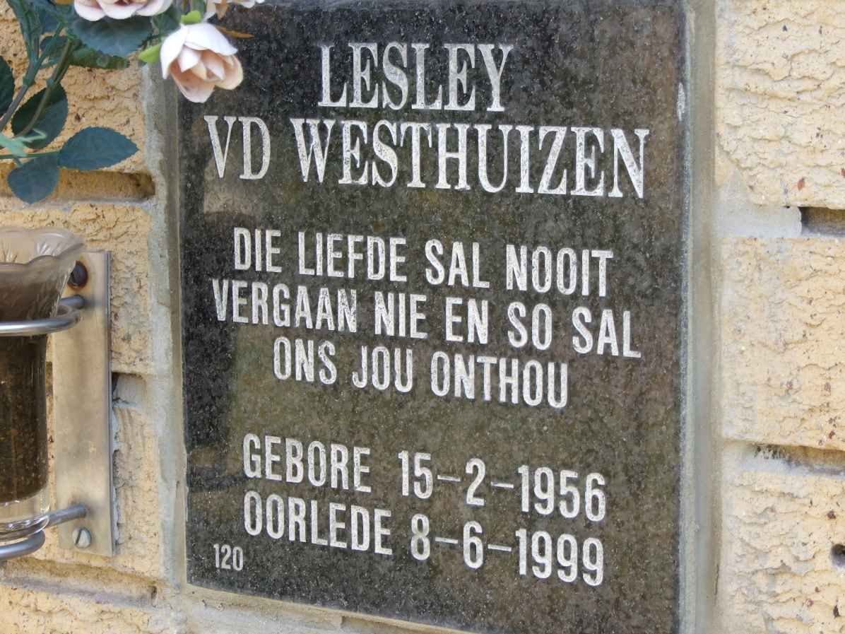 WESTHUIZEN Lesley, van der 1956-1999
