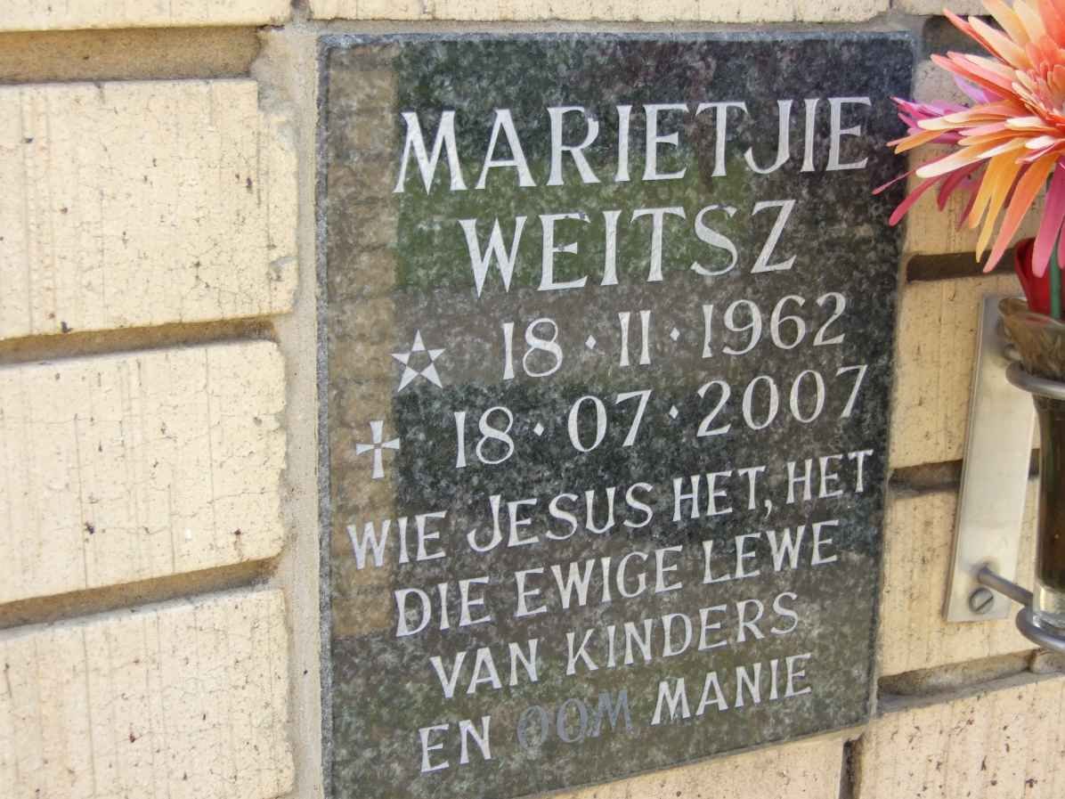 WEITSZ Marietjie 1962-2007
