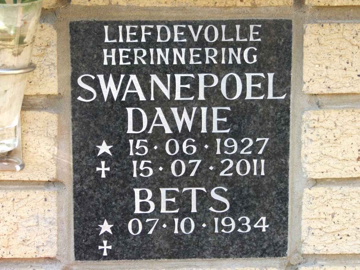 SWANEPOEL Dawie 1927-2011 &amp; Bets 1934-