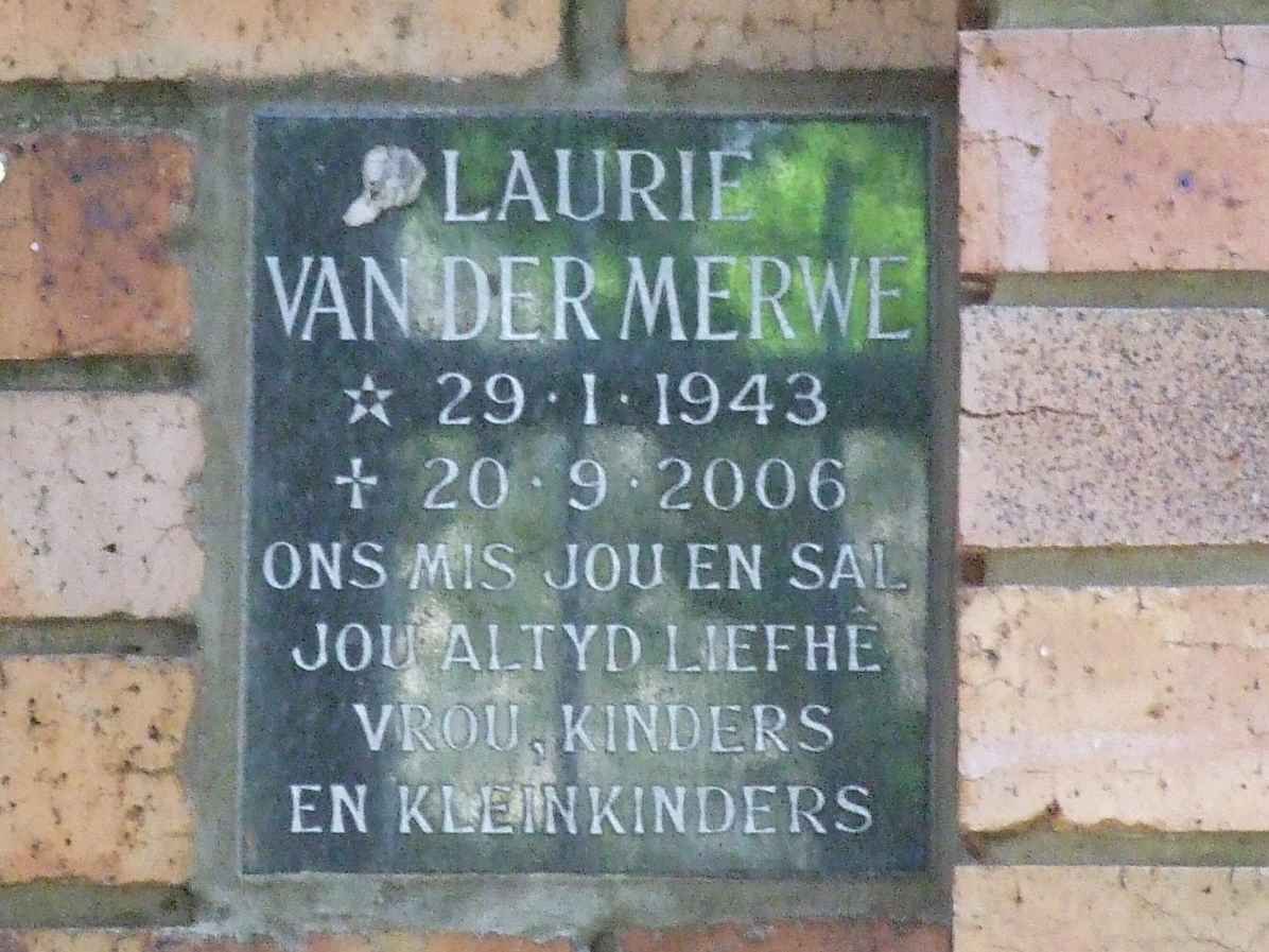 MERWE Laurie, van der 1943-2006