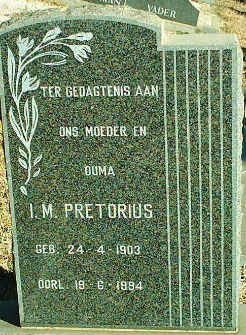 PRETORIUS I.M.  1903-1994
