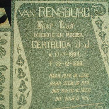 RENSBURG Gertruida J.J., van 1894-1969