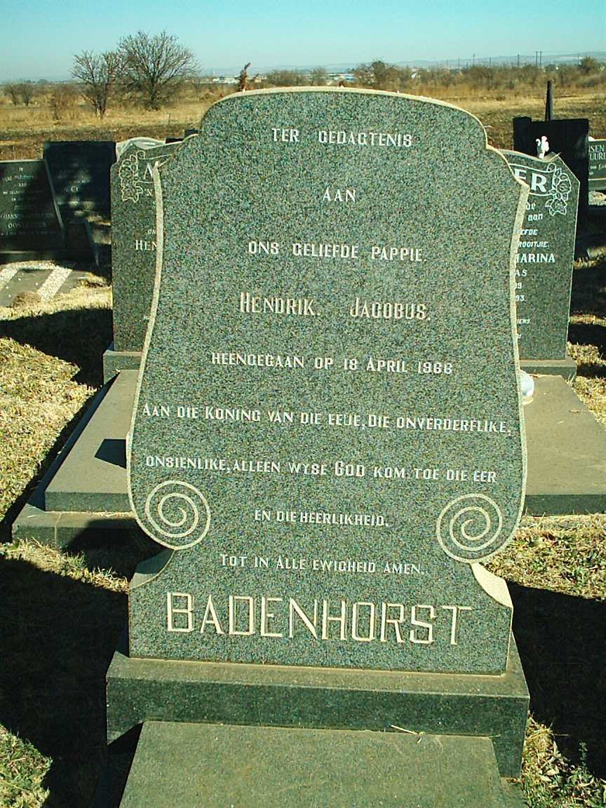 BADENHORST Hendrik Jacobus -1966