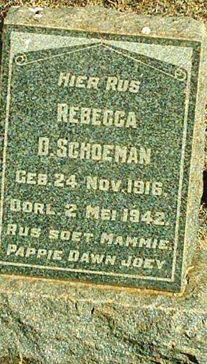 SCHOEMAN Rebecca D. 1916-1942