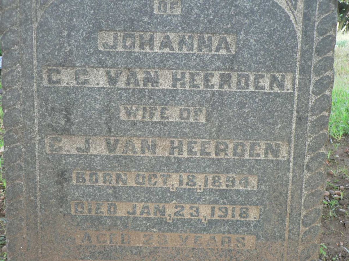 HEERDEN Johanna C.C., van 1894-1918
