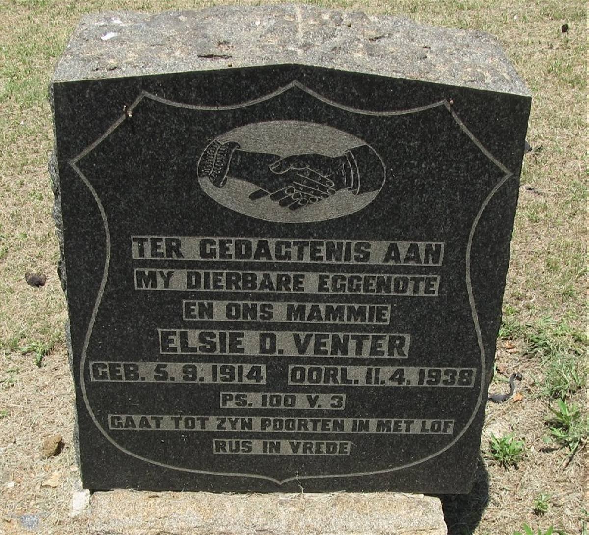 VENTER Elsie D. 1914-1938
