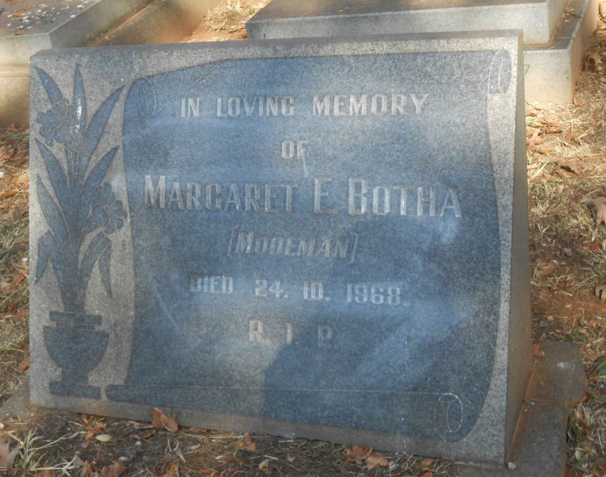 BOTHA Margaret E. nee MOOLMAN -1968