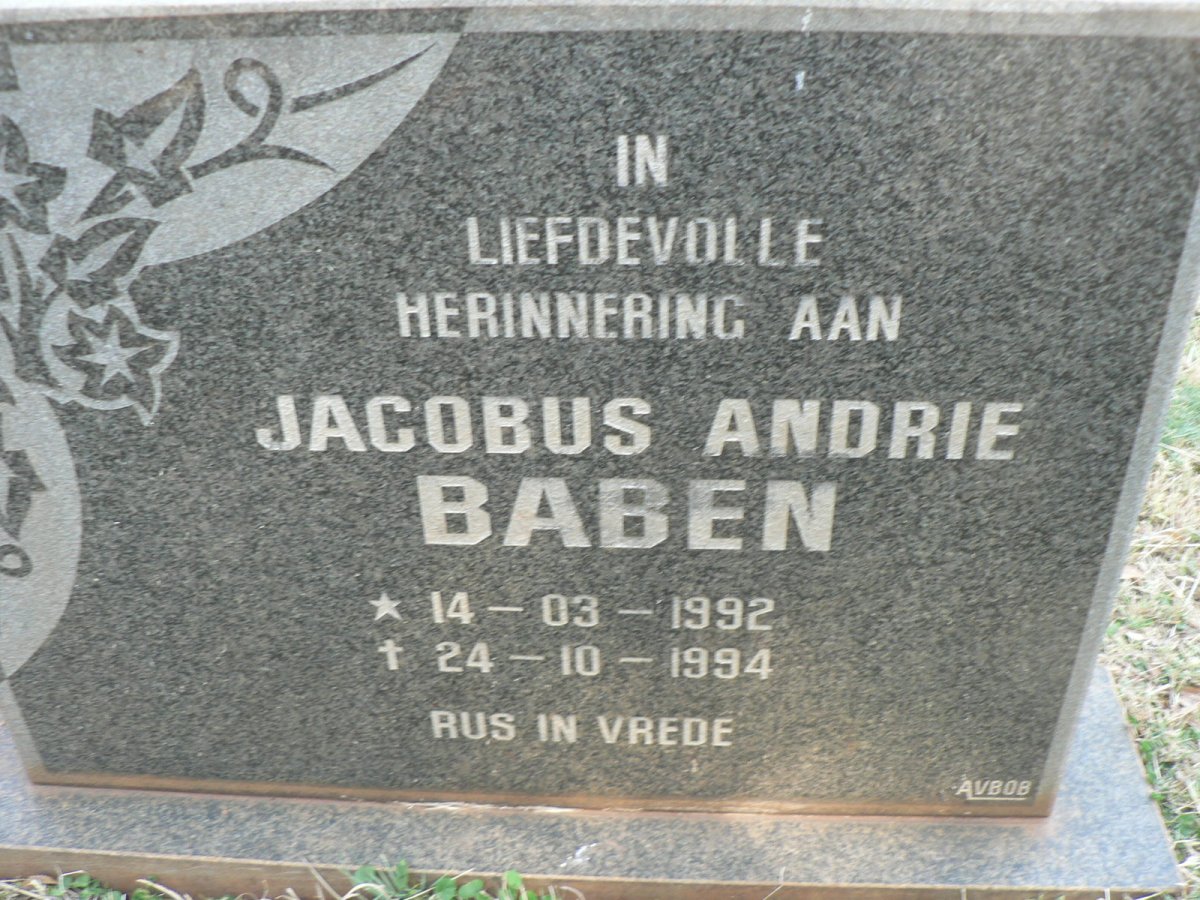 BABEN Jacobus Andrie 1992-1994