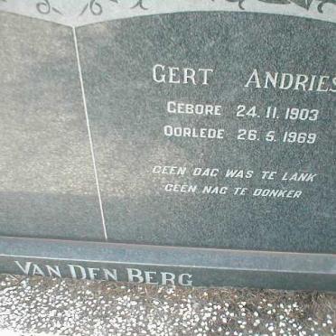 BERG Gert Andries, van den 1903-1969